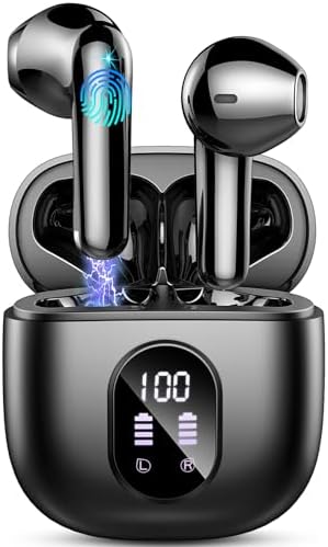 Wireless Earbuds, Bluetooth 5.3 Headphones 2023 Wireless Headphones in Ear with ENC Mic, Bluetooth Earphones Noise Cancelling Ear buds with 50H Hifi Stereo, IP7 Waterproof Headset, USB-C, LED Display