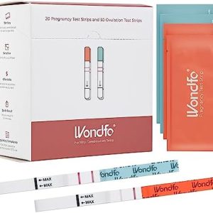 Wondfo Ovulation Test Strips Pregnancy Test Strips Combo Fertility Test Kit 5MM Wide Width 50 LH Strips and 20 HCG Strips