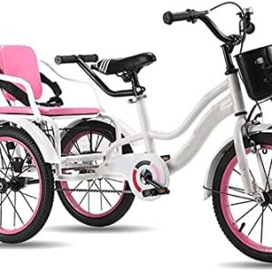 ZJZ 3 Wheel Bikes Kids Tricycle for 2-12 Years Old,16/18 inch Three Wheel Bikes Girls Trikes Bike Trike