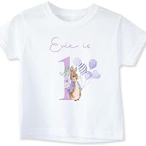 allaboutthebump Personalised Purple Rabbit Birthday T-Shirt