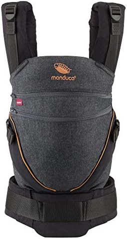 manduca XT Baby Carrier > denimblack < All in One Baby Carrier with Adjustable Seat, 3 Carrying Positions (Front, Hip & Back), No Infant Insert Needed, Organic Cotton, Newborn to Toddler (3.5-20kg)