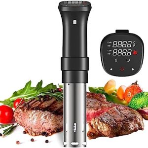 mingqian 1100W So Vide Cooker Waterproof Quiet Cooking Machine with Accurate Temperature Time Control Display Screen Cookbook