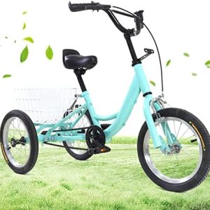 14 Inch Children's Tricycle Single Speed Bicycle Kids 3 Wheel Tricycle With Shopping Basket Children’s Bicycle Gift For Kids Adults Tricycle