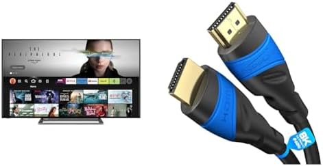 Toshiba UF3D 65 Inch Smart Fire TV 165.1 cm & HDMI Cable 8K / 4K – 0.25m – with A.I.S Shielding – Designed in Germany CableDirect