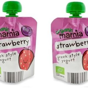 2x Mamia Strawberry Greek Style Yogurt 6+ Months 90g