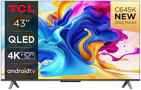 43C645K 43'' QLED 4K Ultra HD HDR Android Smart TV (Google Assistant, Freeview Play, Dolby Atmos, Dolby Vision, HDR10+, 120Hz Game Accelerator, Motion Clarity) (43'')