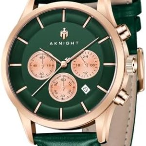 AKNIGHT Mens Watches Chronograph Watches for Men Analog Quartz Watch Stainless Steel Waterproof Men's Wrist Watches Fashion Business Casual Watch with Date