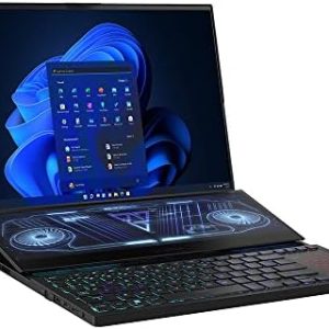 ASUS ROG Zephyrus Duo GX650RW 16" WUXGA 165Hz Dualscreen Gaming Laptop (AMD Ryzen R7-6800H, Nvidia GeForce RTX 3070Ti, 16GB RAM, 2TB SSD, Windows 11), Black