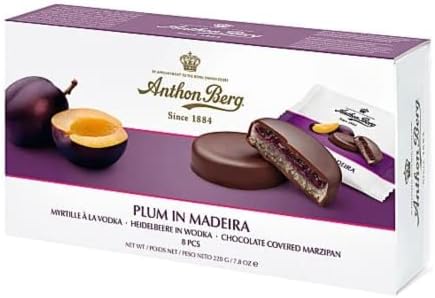 Anthon Berg Plum in Madeira Marzipan and Dark Chocolate Gift Sets | Christmas Tree Chocolates Gifts | Boxes of Chocolates | Christmas Stocking Fillers | 220g