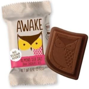 Awake Caffeinated Chocolate Dark Chocolate Almond Sea Salt 8 x 96g