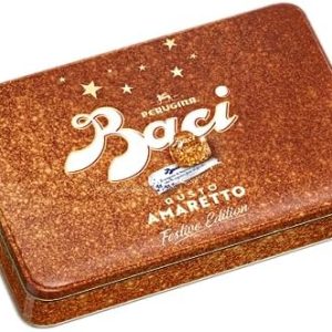 Baci Gusto Amaretto Gift Tin, Amaretto Flavoured Dark Chocolate Praline Truffles with Hazelnuts & Almonds, Gluten Free, 250 g (Pack of 1)