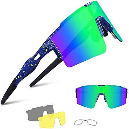 BangLong Polarized Cycling Glasses With 3 Interchangeable Lenses Tr90 Frame for Men Women Sports Sunglasses Mountain Bike Glasses MTB Fishing Bicycle Goggles