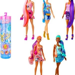 Barbie Color Reveal Doll with 6 Unboxing Surprises, Totally Denim Series with Patchwork Print & Color Change, HJX55