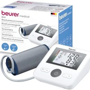 Beurer BM27 Automatic Blood Pressure Monitor, Clinically Validated, Blood Pressure Machine with Arrhythmia Detection & Colour-Coded Risk Indicator according to WHO standards, XL Upper-Arm Cuff