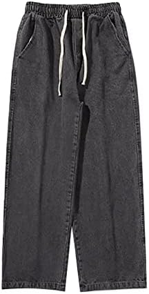 BiCophy Men's Fashion Y2k Streetwear Jeans Plus Size Loose Fit Straight Leg Casual Work Pants Wash Distressed Baggy Wide Leg Stylish Hip Hop Dance Skateboard Denim Pants