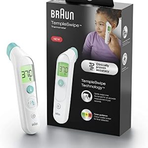 Braun TempleSwipe BST200 Forehead Thermometer with Colour Coded Temperature Display, Safe, Hygienic, Fast, Clinically Accurate, Gentle Easy to Use, All Ages