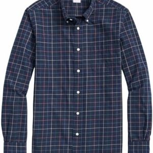 Brooks Brothers Men's Long Sleeve Lightweight Flannel Sport Shirt Button