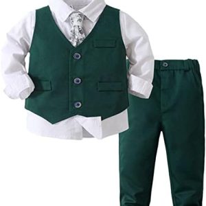 CHICTRY Baby Toddler Boys Gentleman Outfit Bow Tie Dress Shirt Pants Wedding Birthday Formal Suits Set