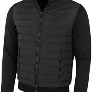 Calvin Klein Mens 2024 Hybrid Quilted Fleece Funnel Neck Jacket