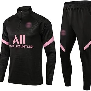DUOROUPUTAO Paris Tracksuits, Football Jerseys for Boys Men's Football Training Shirts Pants 2 Piece Sets Unisex Footaball Tracksuits Dri Fit Tracksuit Mens Track Suits Sets Paris Football Kit Kids