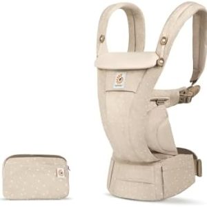 Ergobaby Omni Dream Baby Carrier for Newborns, from Birth to 20.4 kg, 4 Positions with SoftTouch Cotton, Ergonomic Baby Front-Inward and Back Carry Position, Natural Dots