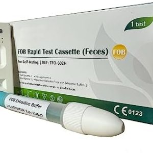 FOB Bowel Test, 1 Test Pack, Colon Faecal Screening Test Kit, Occult Blood in Stools Home Testing, Ulcers, Polyps, Colitis, Cancer Screen