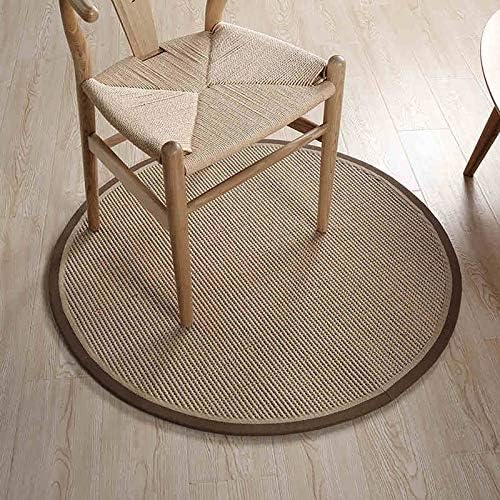 GGTT Area Rugs Round Area Rug with Edging, Sisal Woven and Jute Backing Carpet For Living Room, Bedroom, Kitchen, Entryway, Hallway, Patio, Farmhouse Decor