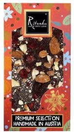 Handmade Premium Christmas Dark Chocolate 100% Vegan with Almonds & Cherry 95gm (Christmas Hamper & Stockings)