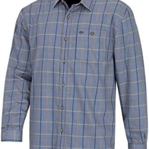 Hoggs of Fife Blackthorn Micro-Fleece Lined Shirt - Sky Blue Check