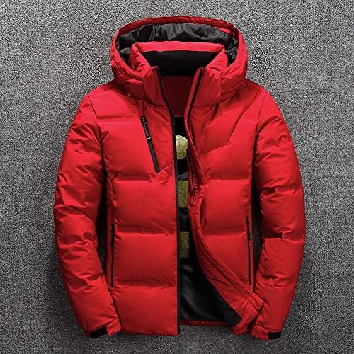 Lhlxs Duck Down Jacket Men Short Warm Thick Quality Zipper Hooded Down Coats Male Overcoat Jackets Winter Men Down Jacket,red,XXXL