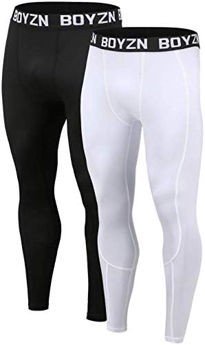 Men's 2 Pack Compression Pants Running Baselayer Cool Dry Sports Tights Leggings