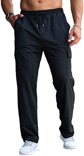 Mens Cargo Joggers Trousers Casual Elasticated Waist Tracksuit Bottoms for Men M-4XL