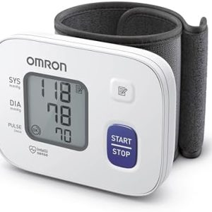 OMRON RS2 Digital Wrist Blood Pressure Monitor, Irregular Heartbeat Detection, 30 Measurements in Memory
