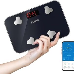 RENPHO Travel Scale for Body Weight, Mini Bathroom Scale for Body Fat, Portable Digital Weight Scale for Traveling, 13 Body Composition Analyzer Sync with Smart App, 400 lbs, 11.02" x 7.09", Elis Go