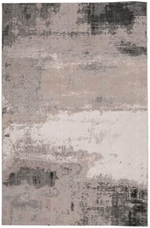 RugVista Arte, Rug, Modern carpets, 240 x 340 cm, Rectangle, OEKO TEX standard 100 Certified, Machine-Made, synthetic, Hallway, Bedroom, Kitchen, Living Room, Greige/Dark Grey