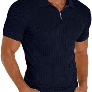 Sailwind Men's Polo Shirts Zip Classic Stretch Slim Fit T Shirts Casual&Work