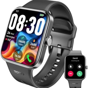 TOZO S4 AcuFit One Smart Watch 1.78" AMOLED Screen for Men Women, Bluetooth Call Dial Fitness Tracker, Heart Rate and Blood Oxygen, Sleep Monitor, IP68 Waterproof, Workout for iOS Android