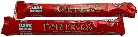 TWIN PEAKS DARK CHOCOLATE WITH ALMOND & HONEY NOUGAT BARS 2 X 155 G