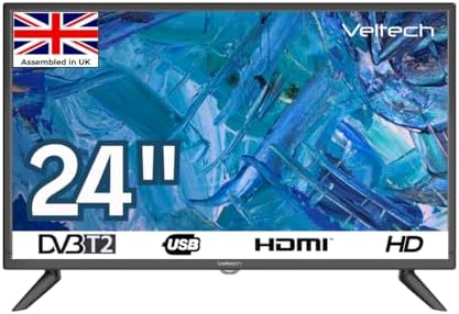 VELTECH 24 Inch HD Ready LED TV Home Theater with Freeview HD, HDMI, SCART, USB Record and Media Player