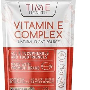 Vitamin E Complex - All 8 E Tocopherols & Tocotrienols - 120 Capsules - Plant-Based & Whole Food - Orangutan Friendly - Vegan - No Fillers, Binders or Flow Agents