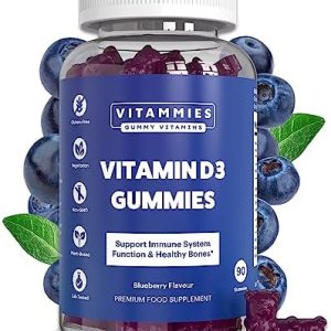 Vitammies Vitamin D3 Gummies 2000 IU | High Strength Vitamin D Chewable Gummies | 3 Month Supply | Vegetarian, Gluten-Free, Non-GMO, 90 Count, Berry Flavour | Vitamin D Gummies for Adults and Children