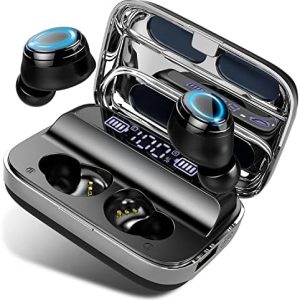 Wireless Headphones, Wireless Earbuds 140H Playtime Bluetooth 5.3 Headphones, Wireless Earphones in Ear HiFi Stereo Noise Cancelling Bluetooth Earbuds with Mic, USB-C IP7 Waterproof Headset for Sport