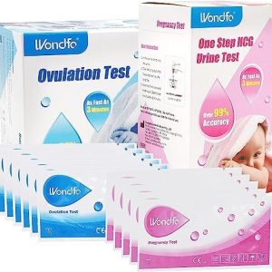 Wondfo 50 Ovulation Strips & 20 Pregnancy Urine Test Strips Early Detection Kits Highly Sensitive Fast Home Self-Checking, Pack of 70