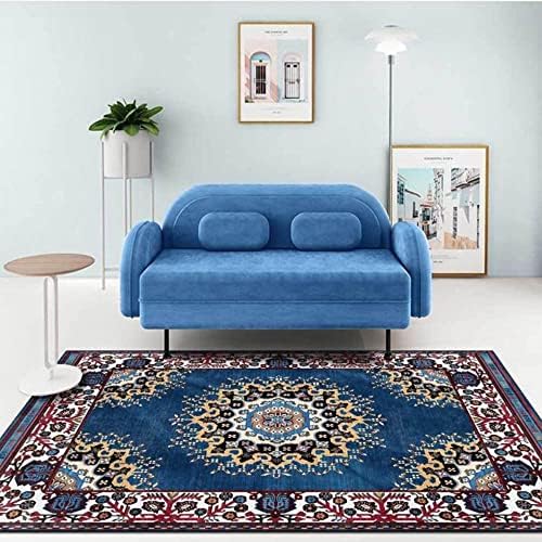 XIAOLIN Vintage Carpet Low-Pile Oriental Traditional Persian Area Rug Non-Shedding Living Room Bedroom Dining Home Pads, Multicolor (Color : 03, Size : 60x180CM)