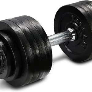 Yes4All 18 KG, 23 KG, 27 KG Cast Iron Adjustable Dumbbell Set, Barbell Set - Weights Dumbbells Set With Connector for Men and Women, Strength Training Equipment Home Gym Fitness