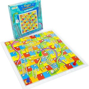 abeec Snakes and Ladders Board Game – Kids Board Games Includes Classic Game Board, Counters & Instructions – Family Board Games - Travel Games for Kids - Pass the Parcel Gifts