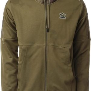 adidas Originals Mens Camo Hoodie Full Zip Hooded Top Trefoil Logo Top Olive HN8154 New (as8, alpha, l, regular, regular)