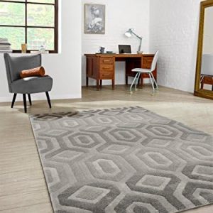 benuta 4053894674037 Modern Rug for Living Room and Bedroom, Synthetic Fibre, Grey, 160 x 230 x 0.02 cm