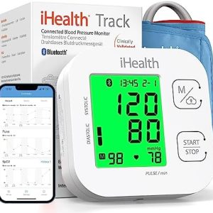iHealth Track Wireless Upper Arm Blood Pressure Monitor with Wide range Cuff that fits Standard to Large Adult Arms , Bluetooth Compatible for Apple & Android Devices