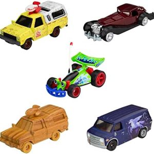 ​Hot Wheels Premium Disney 100 Bundle, 5 1:64 Scale Disney-Themed Premium Cars from Disney and Pixar, Commemorative Box for Collectors​, HKF06